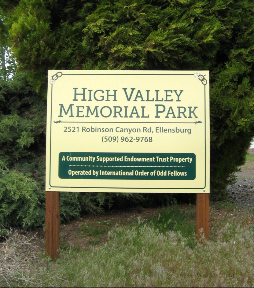 High Valley Memorial Park_ELLENSBURG2_Entrance Sign